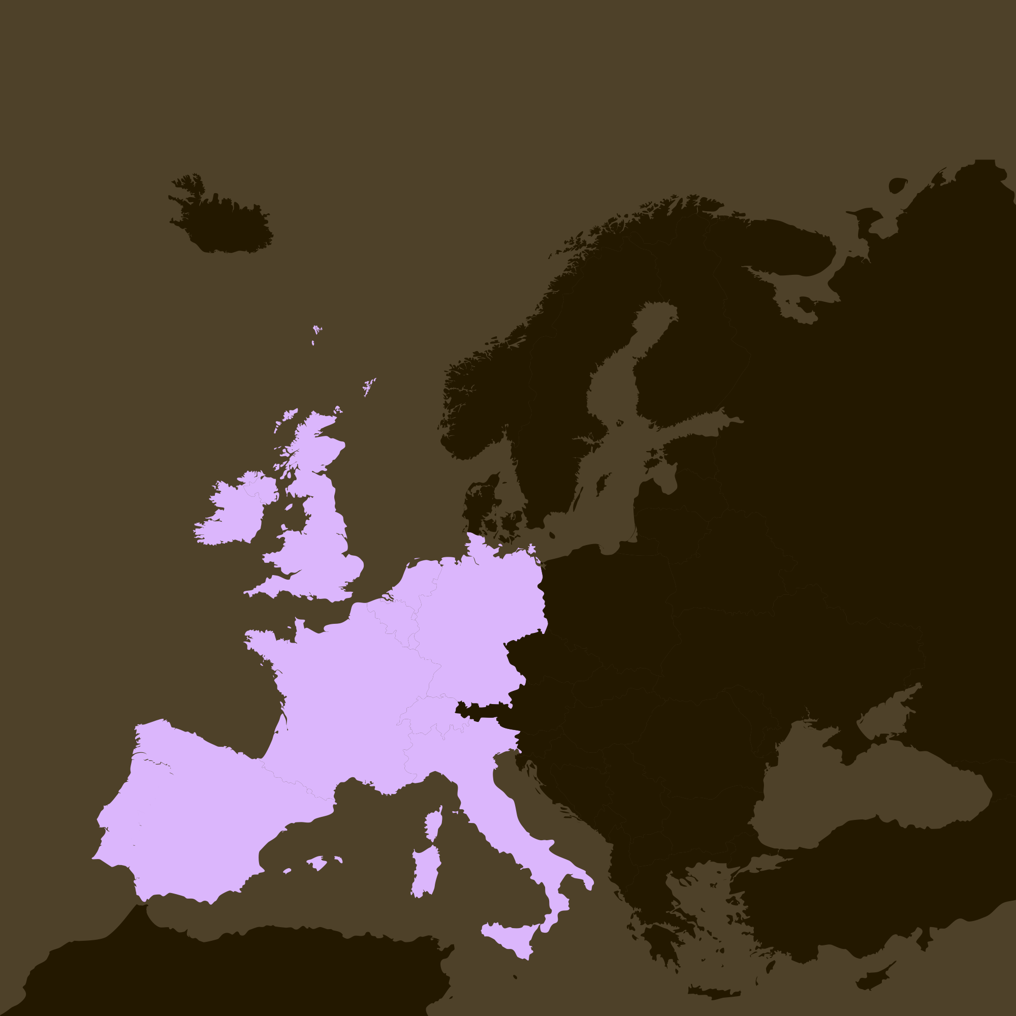 Carte de l'Europe — France mise en avant